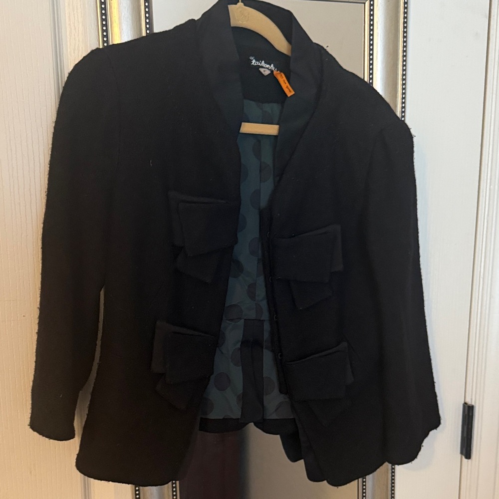 Taikonhu Black Bow-Accent Blazer